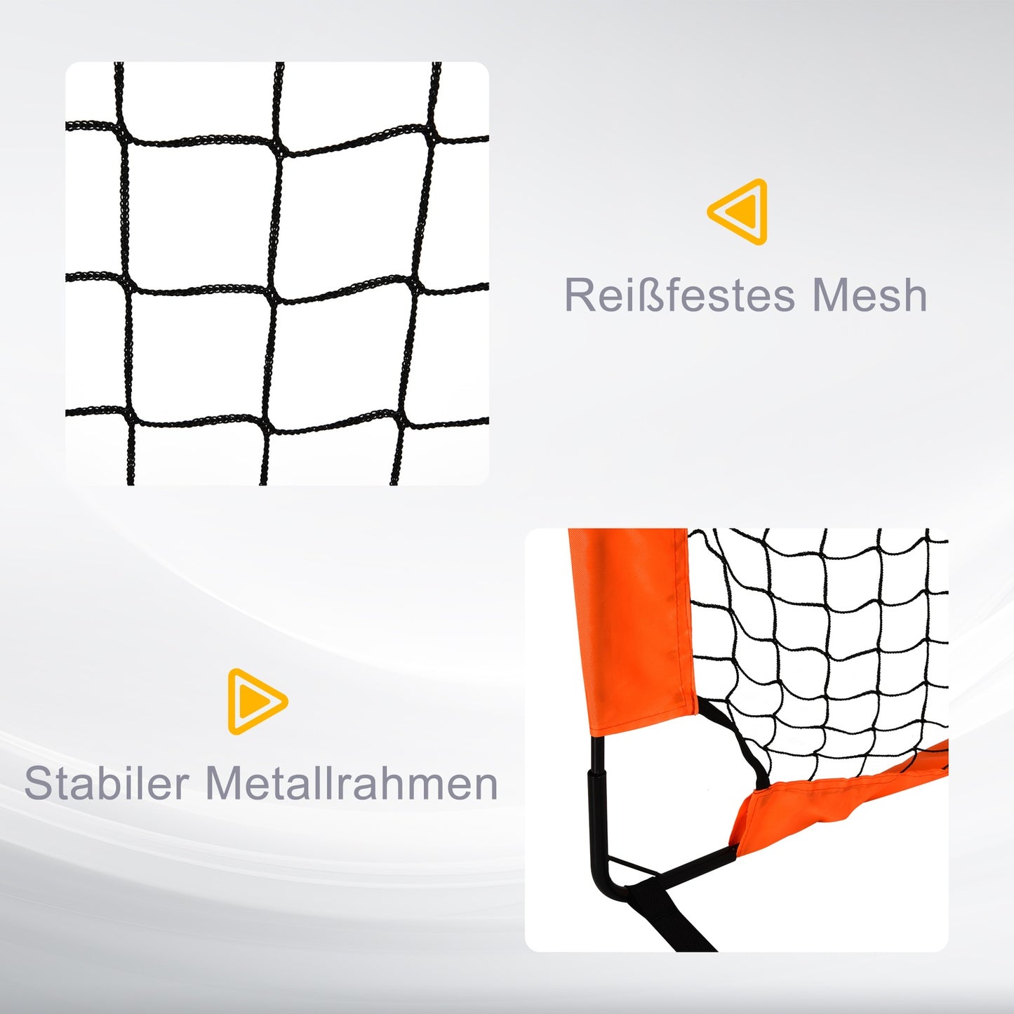 Mini folding soccer goals, metal and Oxford cloth, set of 2