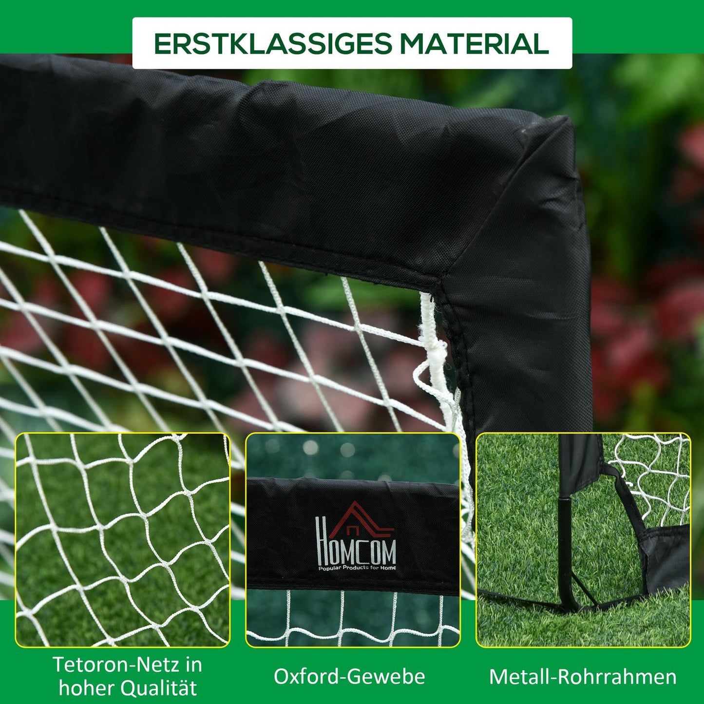 Folding mini soccer goals in steel and Tetrolon, set of 2