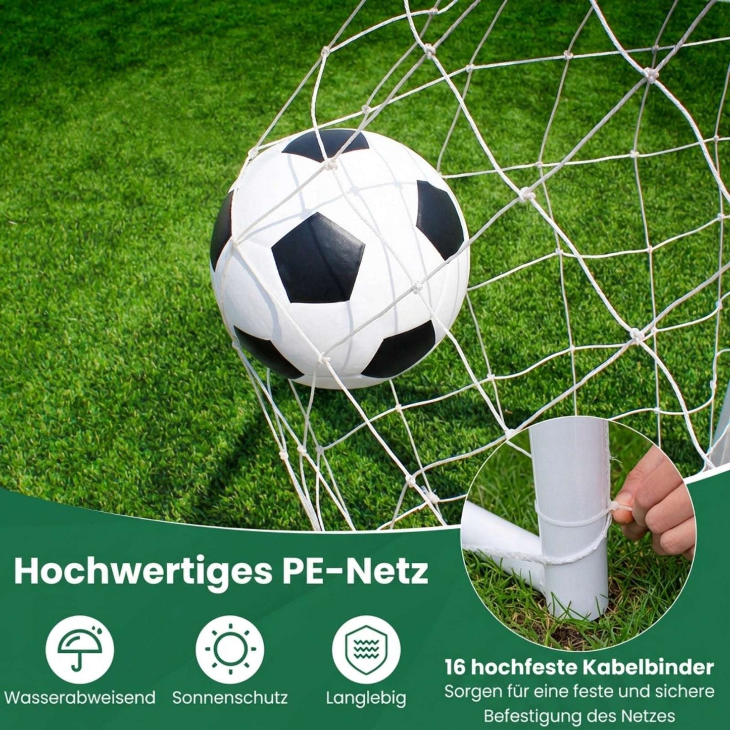 Football Goal with Sturdy Metal Frame & PE Net 300x204 cm