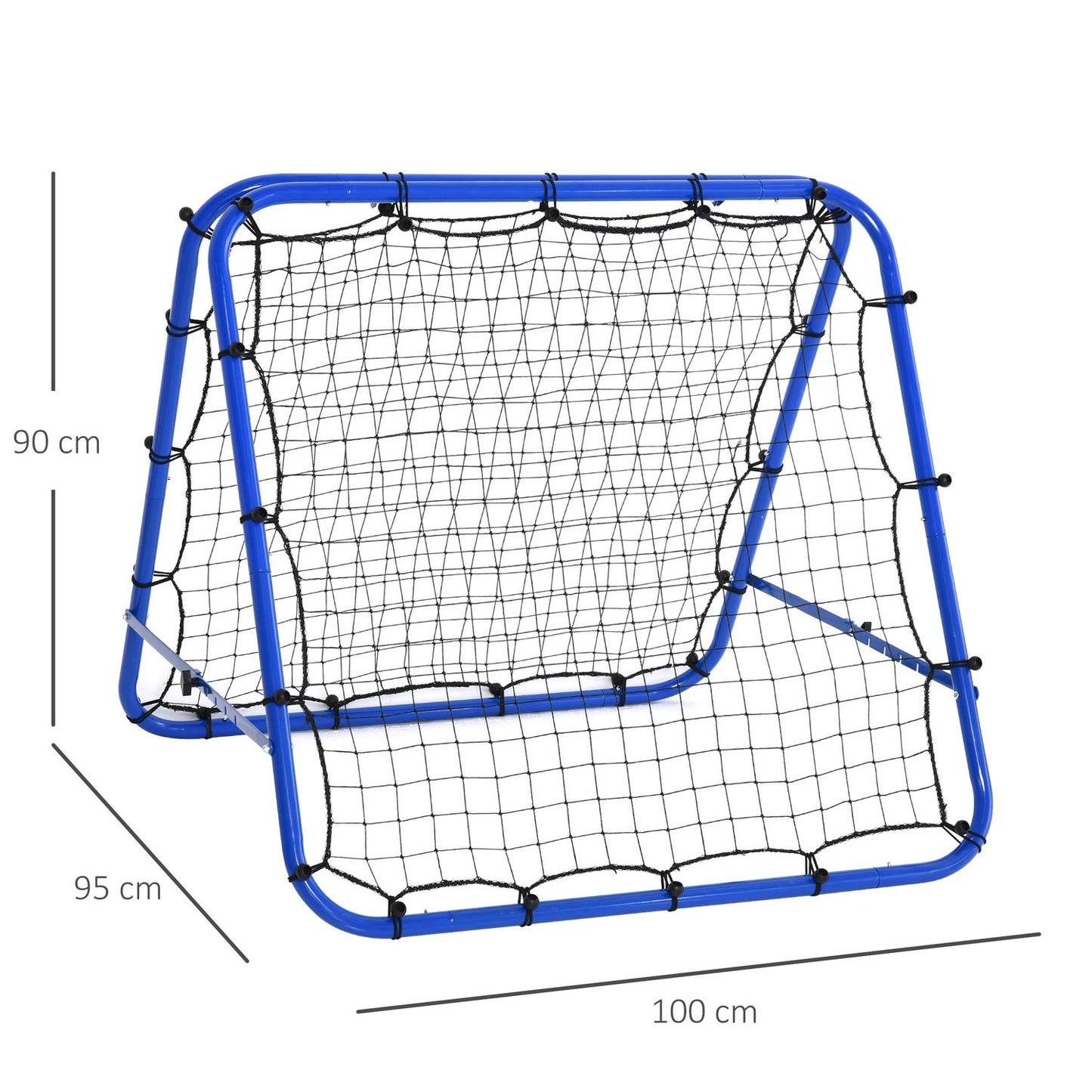 Adjustable double-sided football rebounder net, steel, 100x95x90 cm