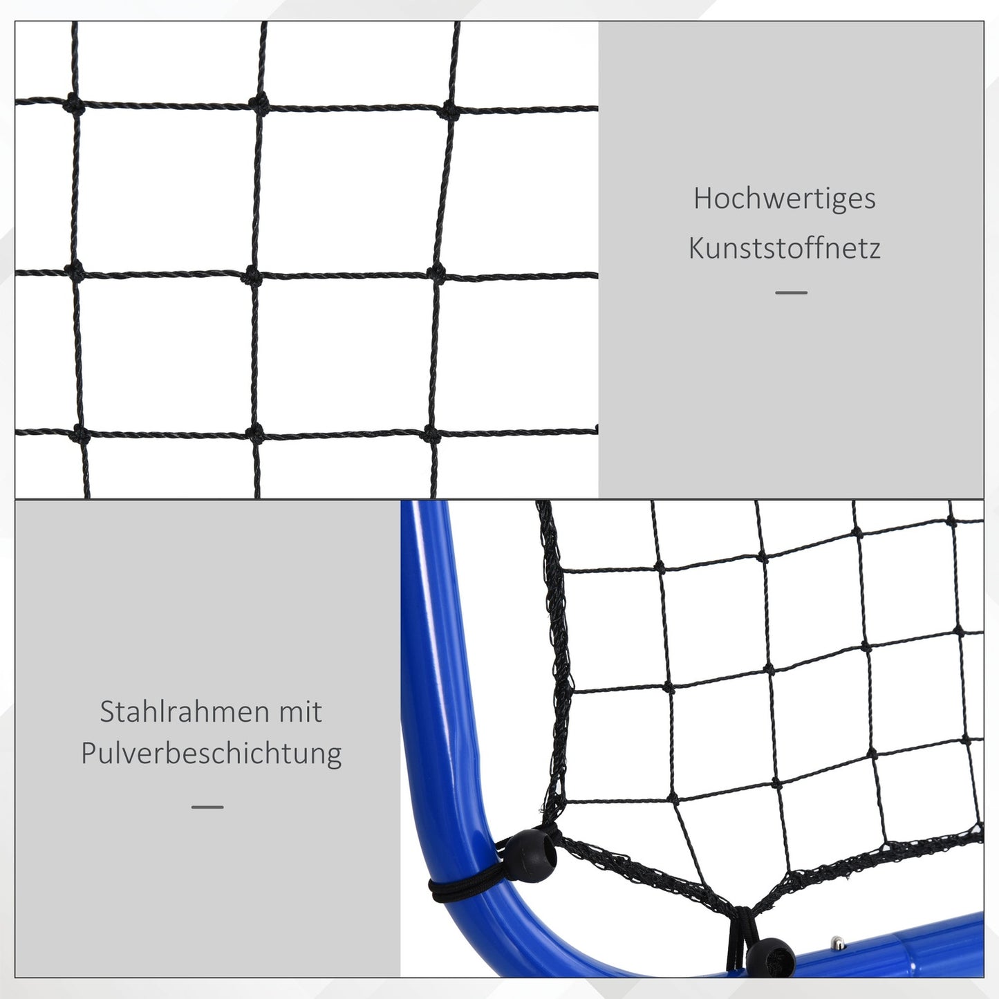 Adjustable double-sided football rebounder net, steel, 100x95x90 cm