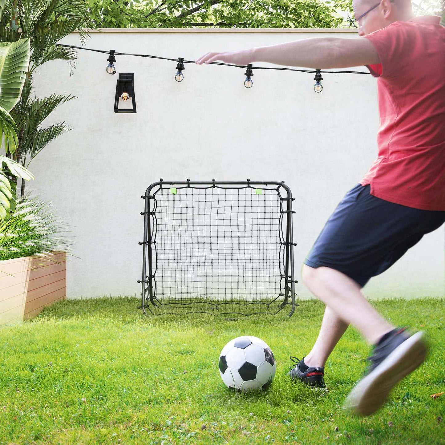 Football Rebounder Net - Double sided, adjustable steel