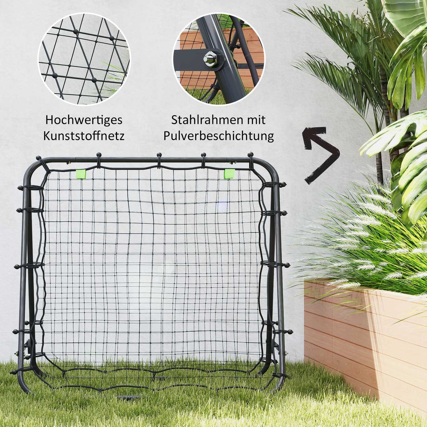 Football Rebounder Net - Double sided, adjustable steel