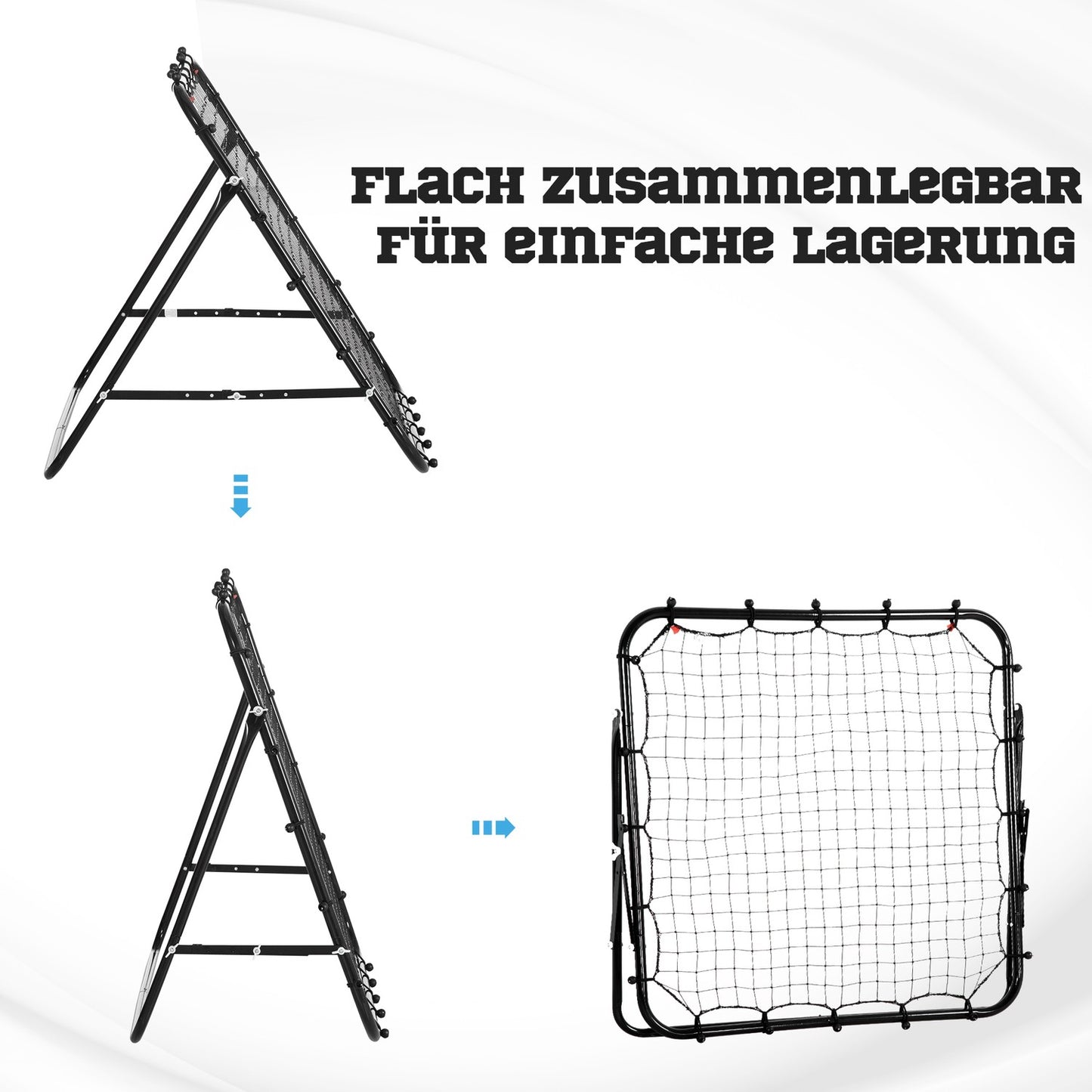 Football Rebounder Wall Net, Metal & PE, 96x80x96 cm