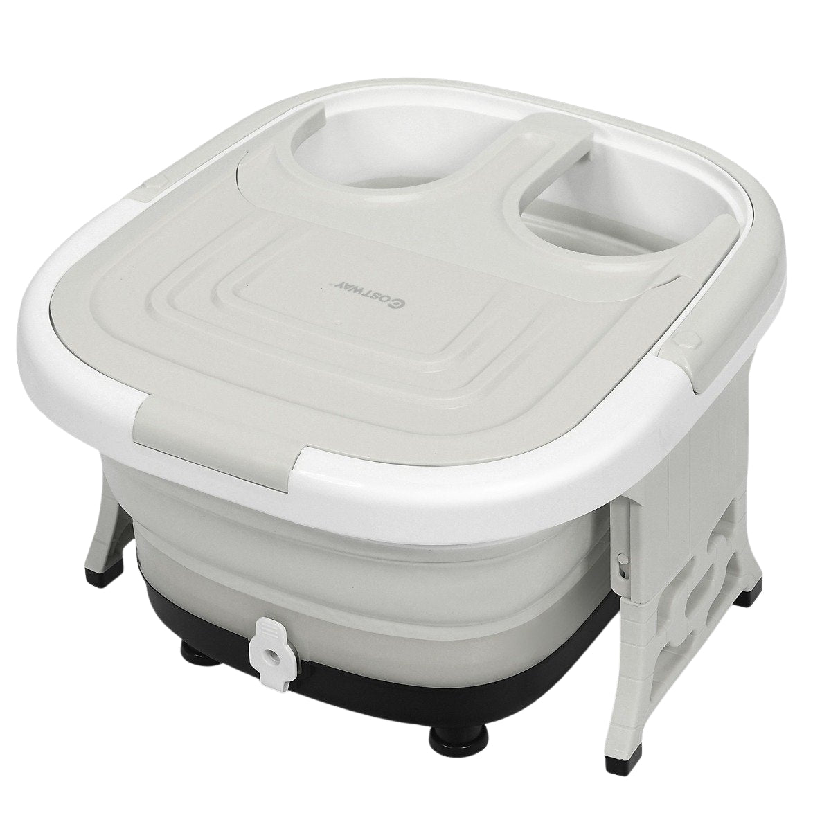 Foot bath massager foot bath whirlpool with adjustable heating temperature 42 x 40 x 24 cm gray