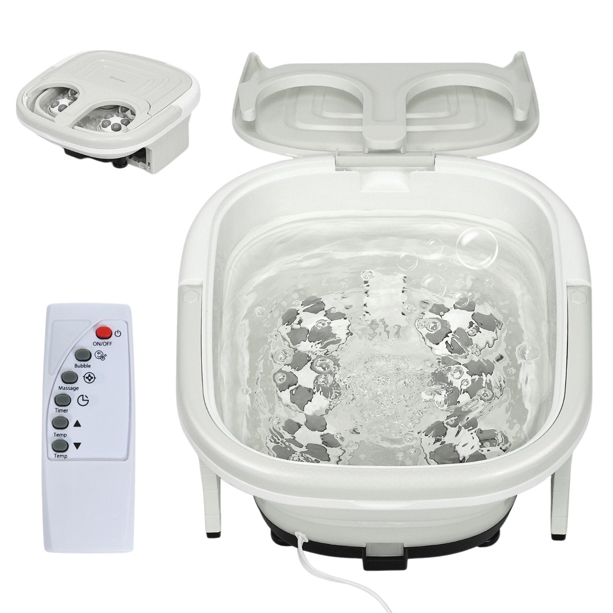 Foot bath massager foot bath whirlpool with adjustable heating temperature 42 x 40 x 24 cm gray