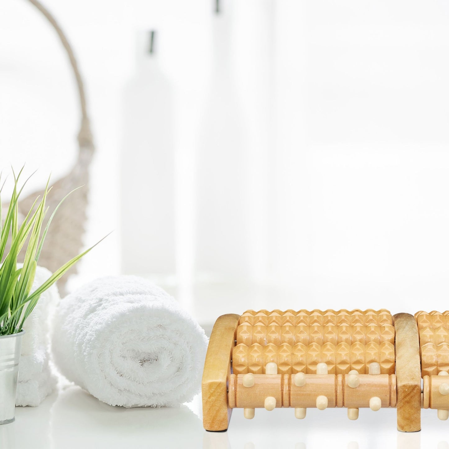 Foot massage roller wood