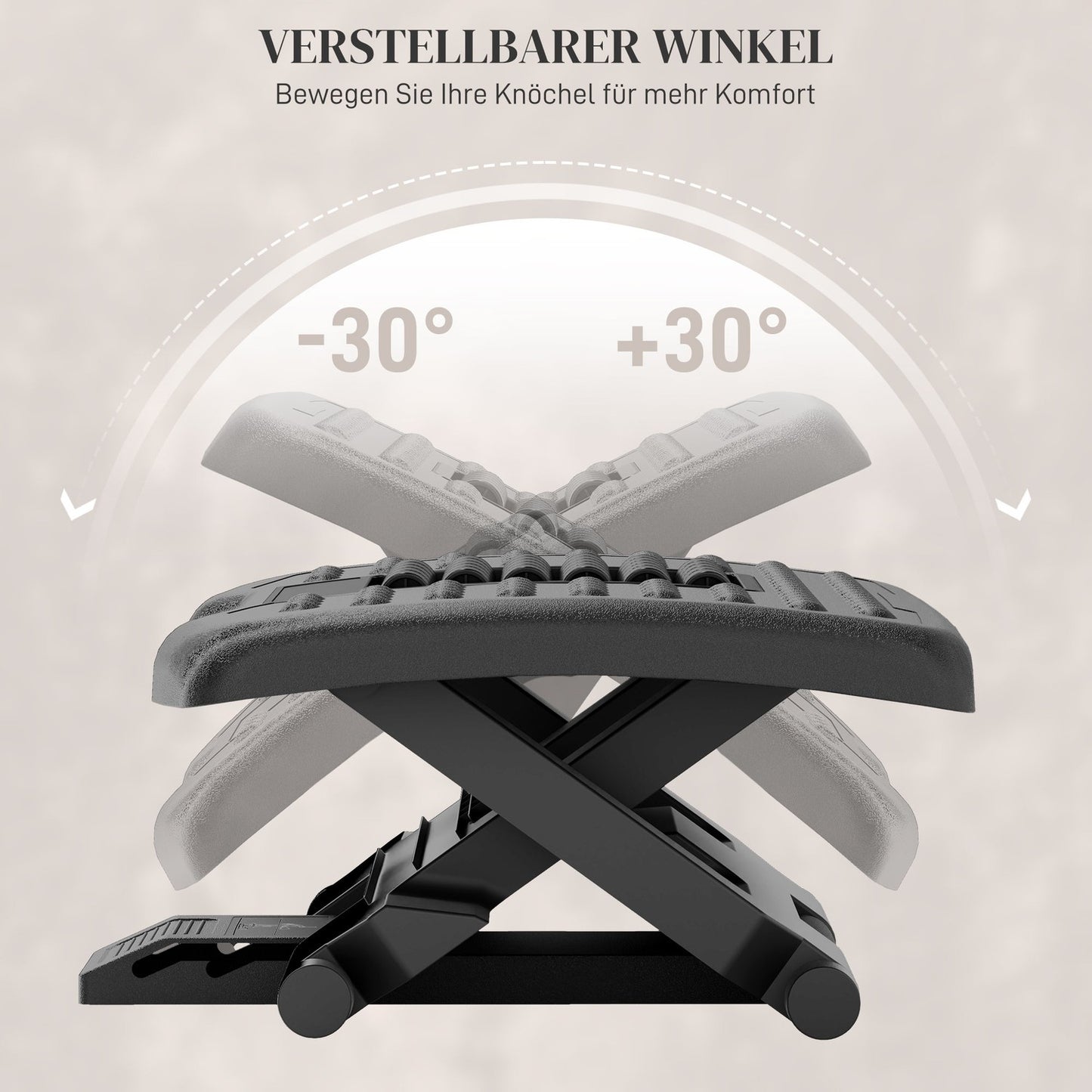 Adjustable non-slip ergonomic footrest for the home office