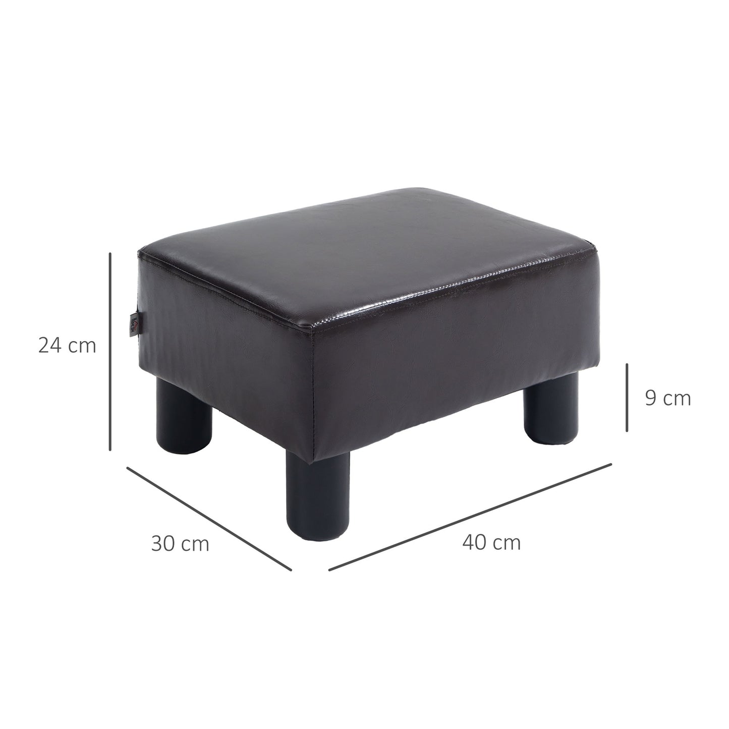 Ottoman footstool artificial leather, rectangular, 100 kg capacity