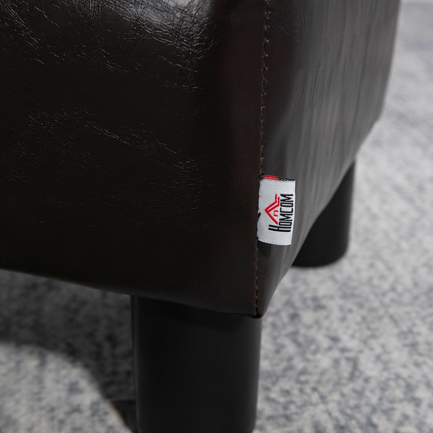 Ottoman footstool artificial leather, rectangular, 100 kg capacity