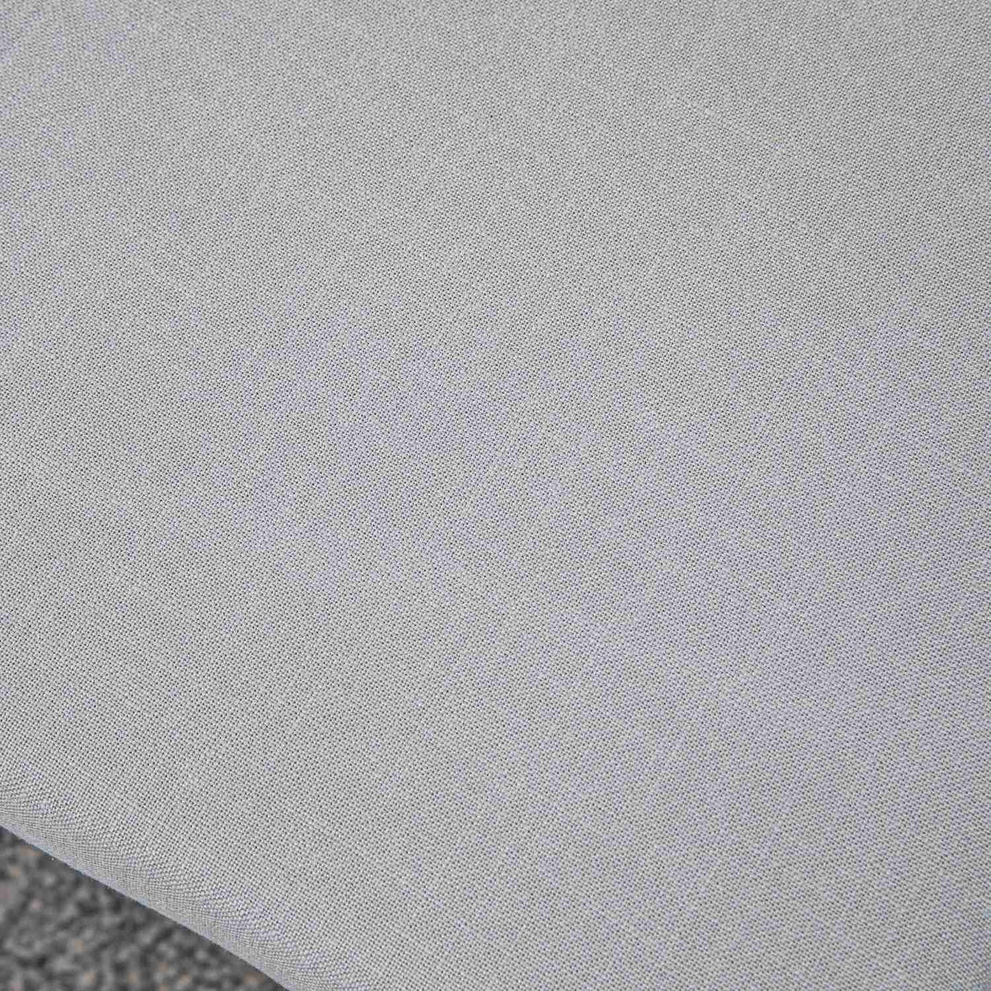 Gray footstool in linen look with wooden legs - 68x38x42 cm