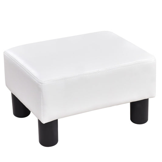 Footstool stool footstool footrest footrest footrest upholstered stool PU 40 x 30 x 24cm-white
