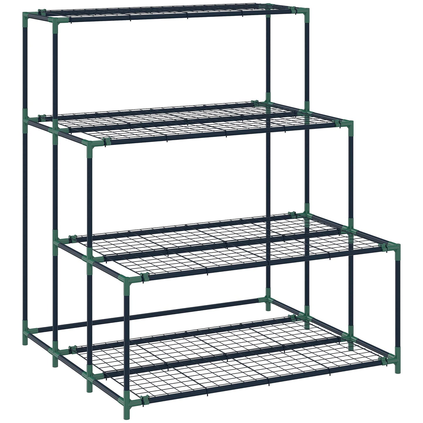Four-Tier Plant Stand, Dark Green Steel, 10kg Per Shelf
