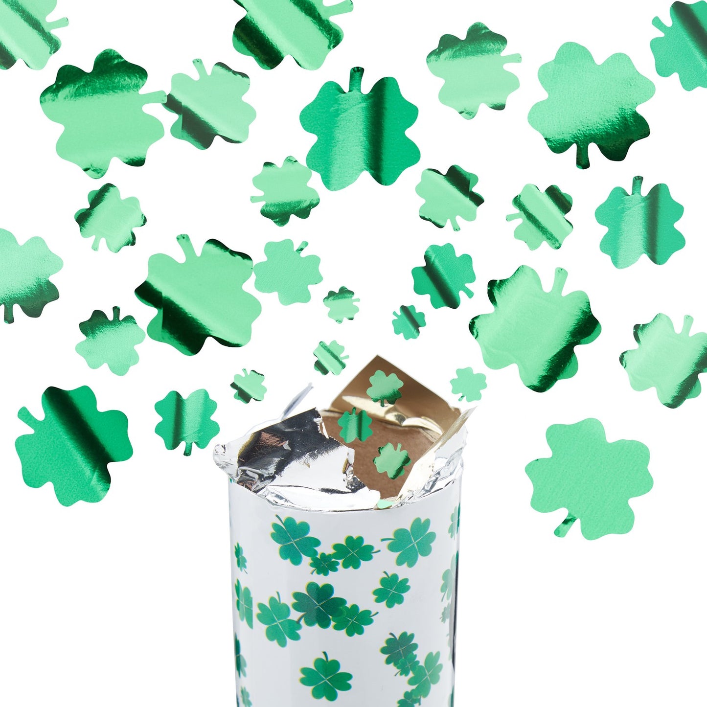 Four-leaf clover confetti cannon