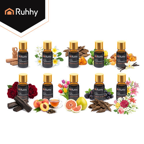 Fragrance Oil Set for Diffusers, 10 x 10ml with Droppers