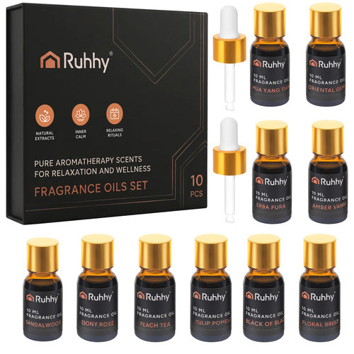 Fragrance Oil Set for Diffusers, 10 x 10ml with Droppers