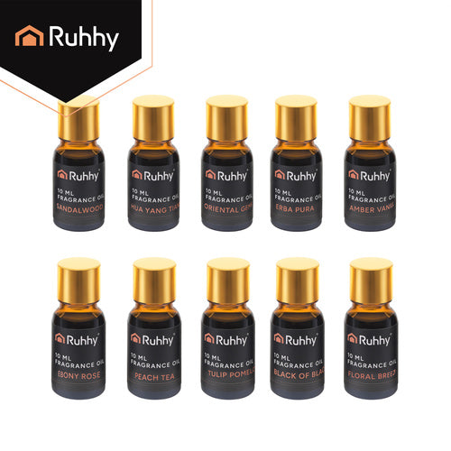 Fragrance Oil Set for Diffusers, 10 x 10ml with Droppers