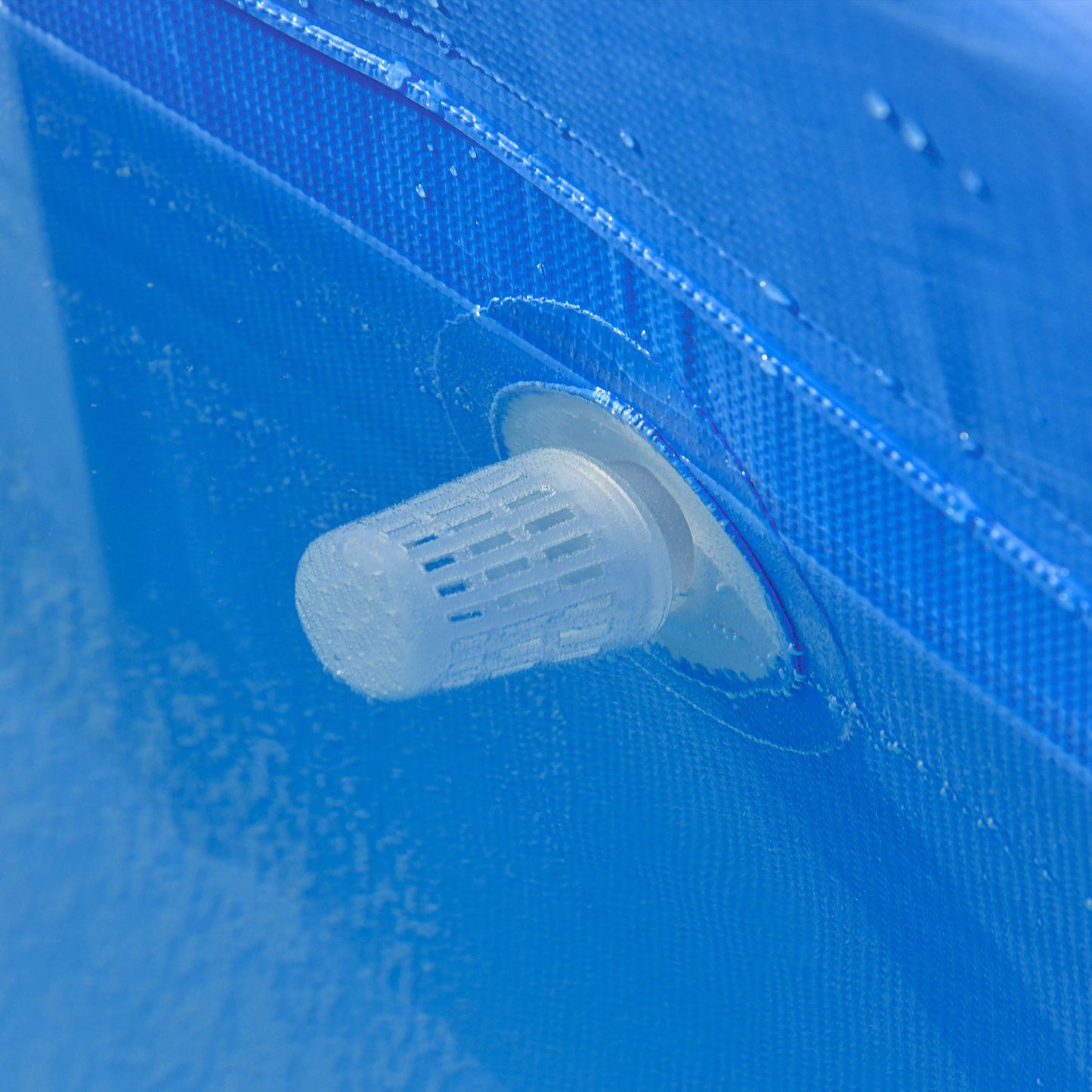 Steel frame pool with drain valve, blue PVC, 315x225x75 cm