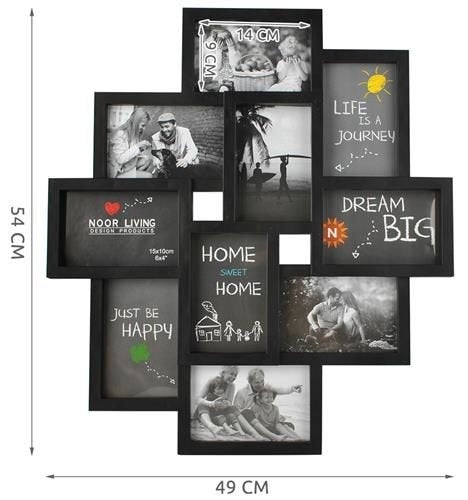 Frame for 10 photos - black