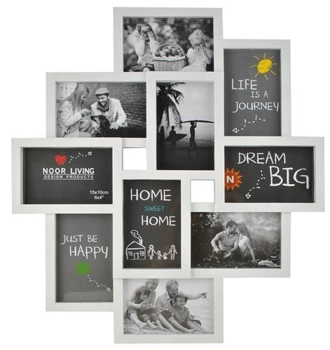 Frame for 10 photos - white
