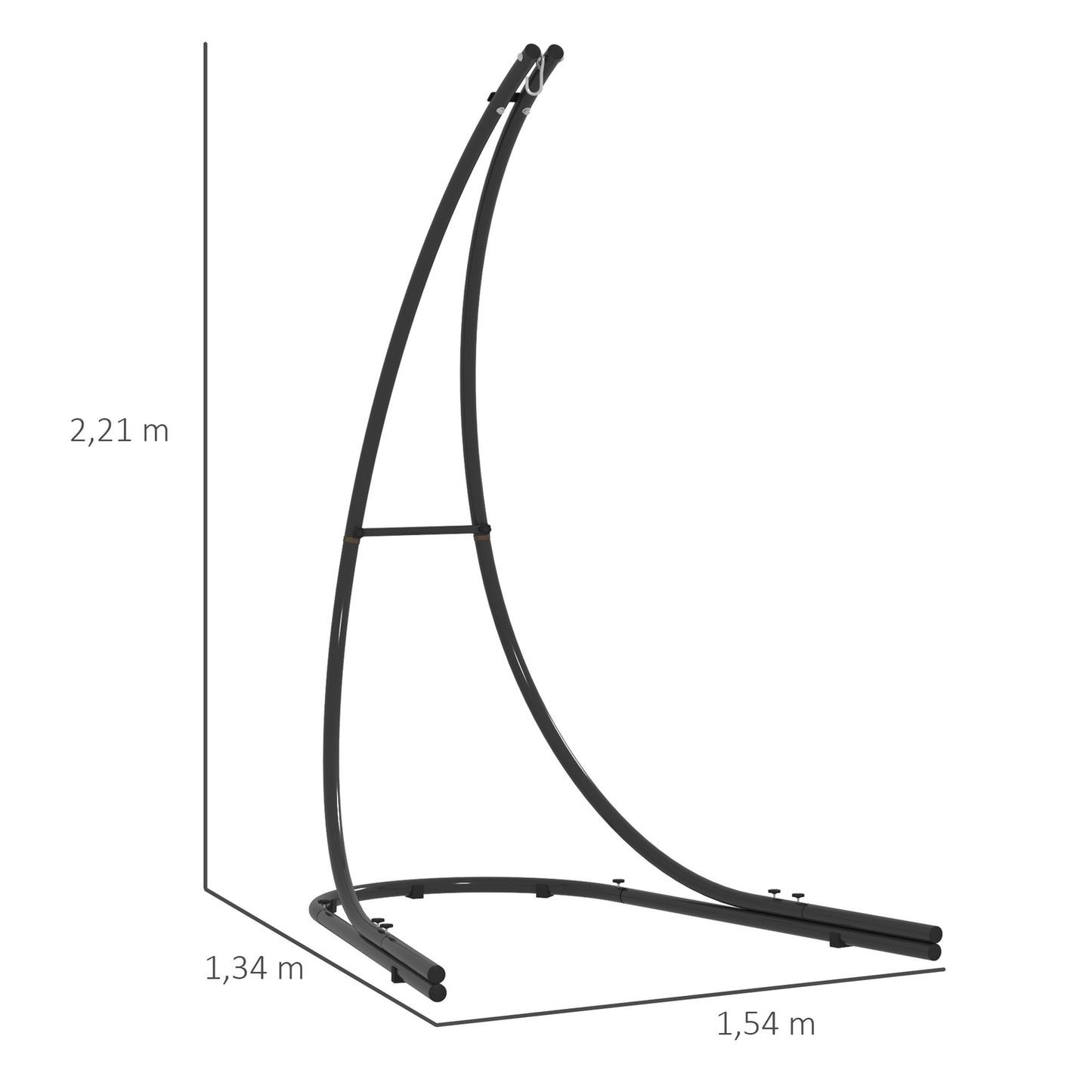 C-Shape hanging chair frame in metal, indoor/outdoor, capacity 150 kg
