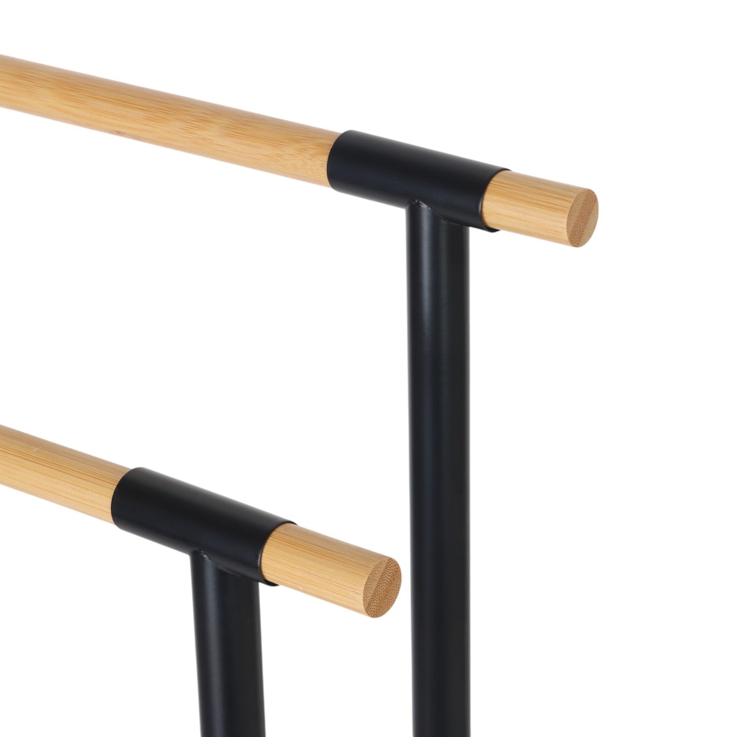 Freestanding Bamboo Metal Towel Rack – 2 Rods