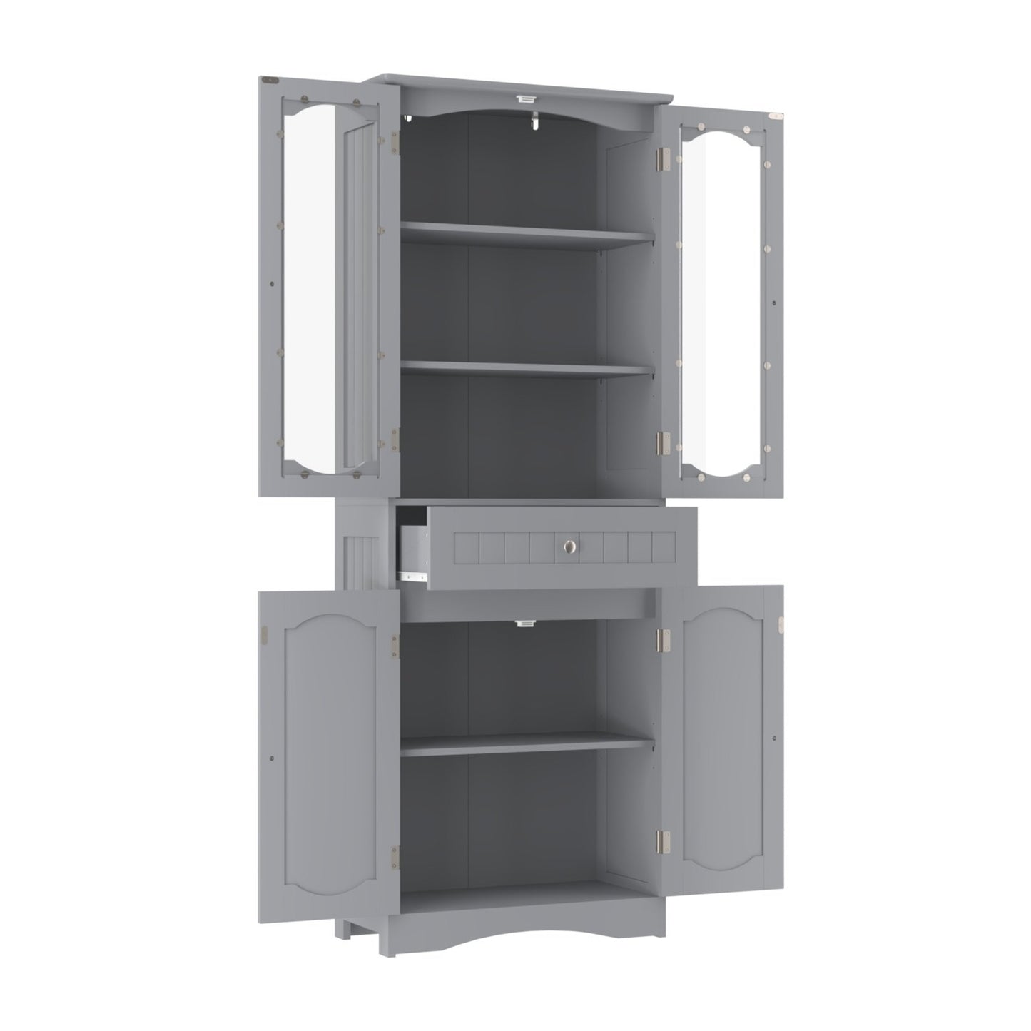 Freestanding Bathroom Cabinet with 4 Doors & Drawer, 160cm