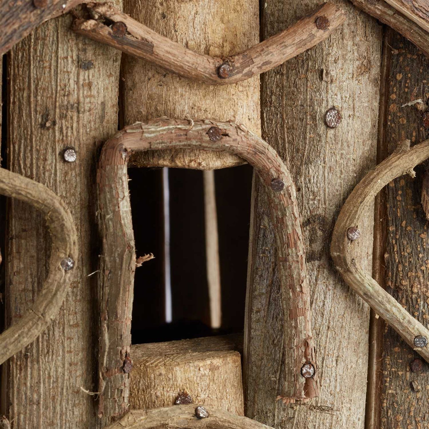 Freestanding Decorative Bird House – Rustic Wood Design