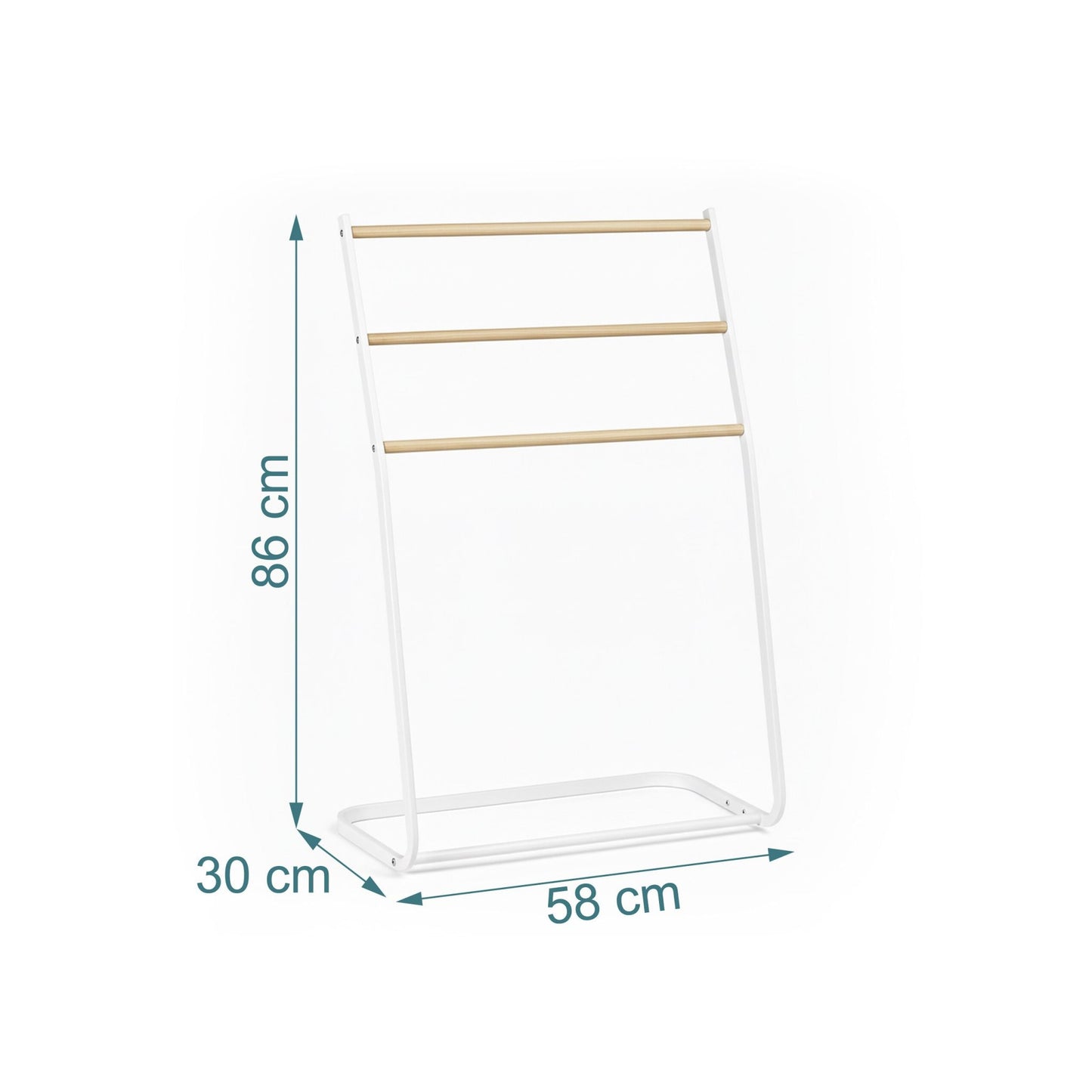 Freestanding Metal Towel Rail, 3-Rung Ladder Design