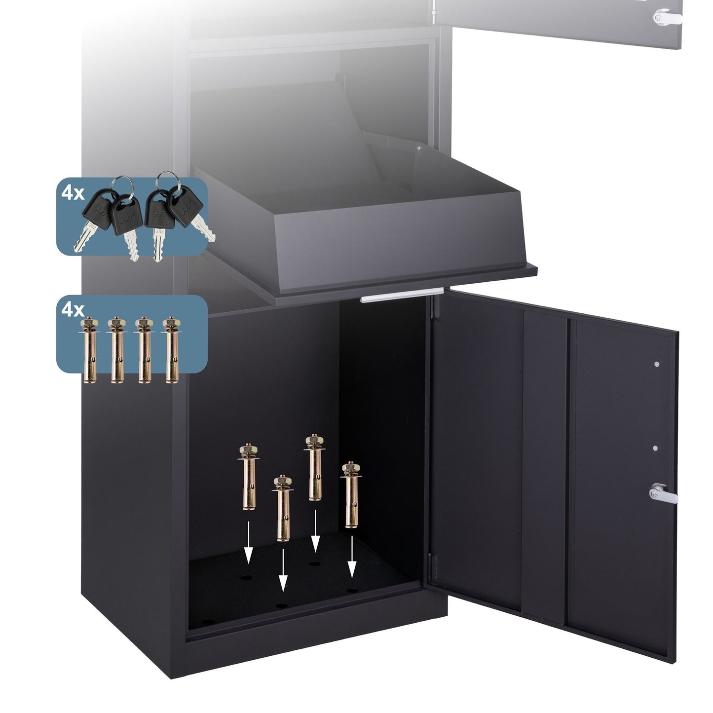 Freestanding Parcel Letterbox with Lockable Compartments