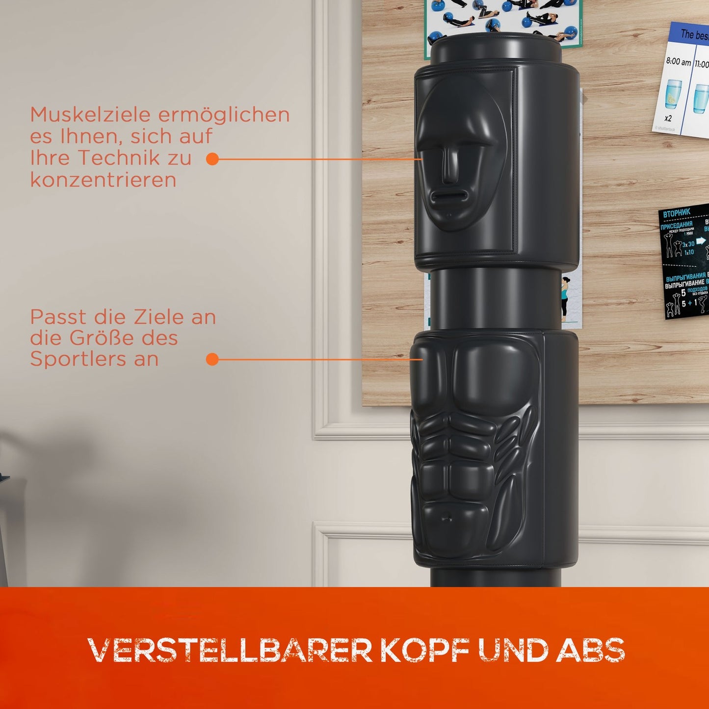 Adjustable stand alone punching bag with suction base