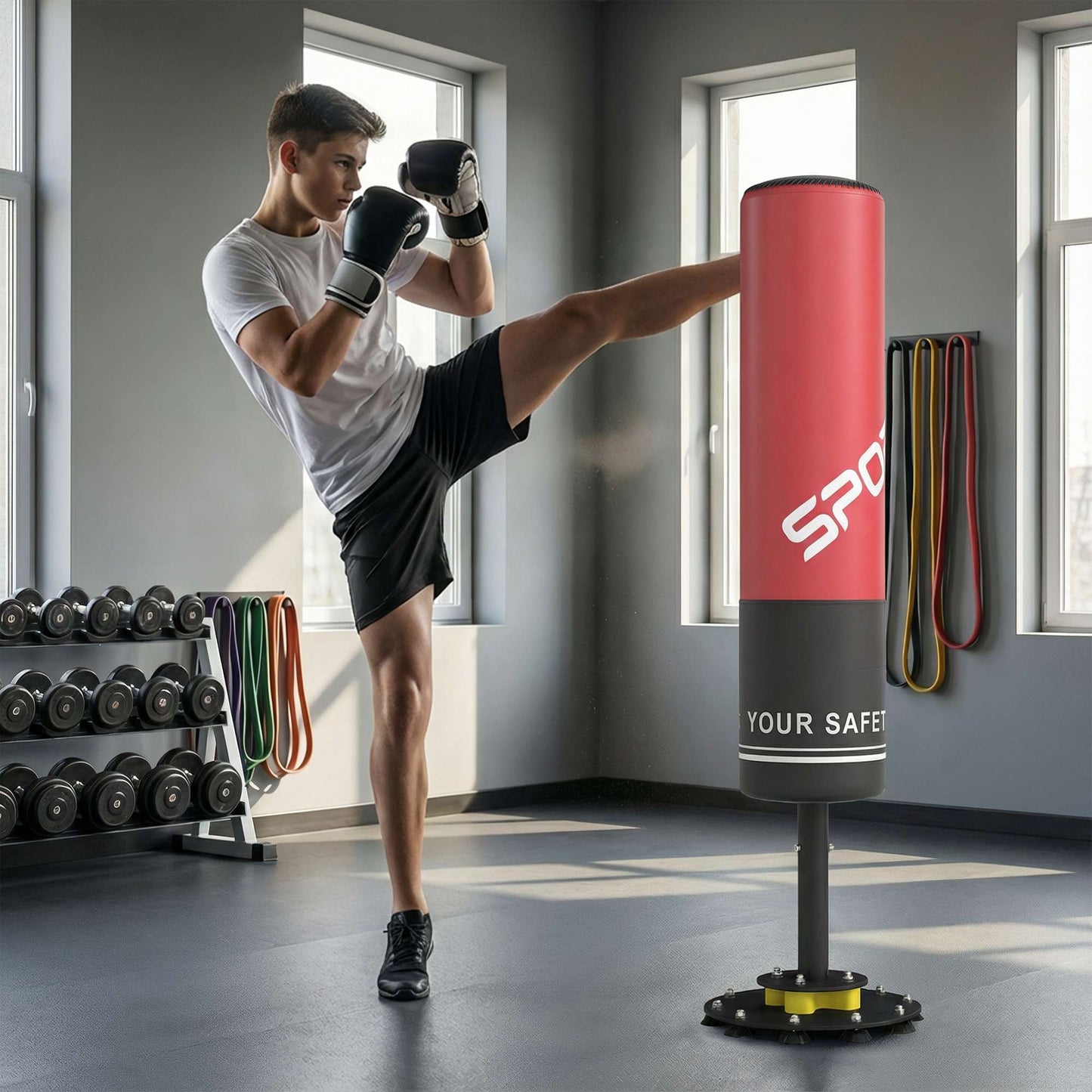 Freestanding Punching Bag for Adults, Shock-Absorbing Core