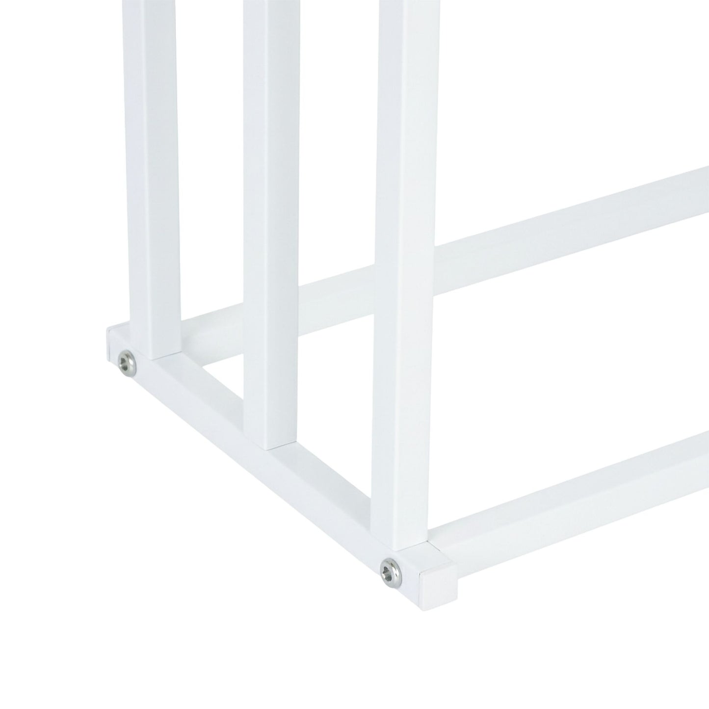 Freestanding Towel Rack, 3 Rails, Metal/Wood Finish