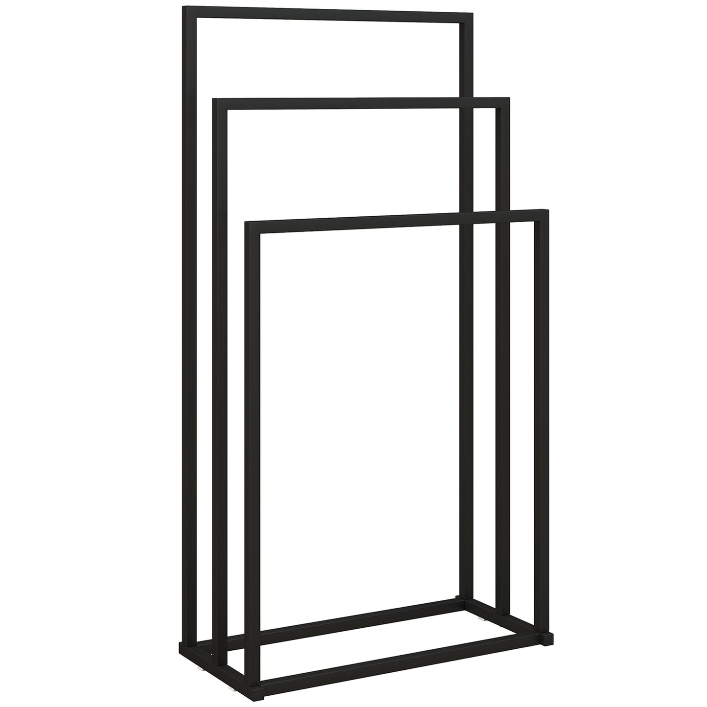 Freestanding Towel Rack with 3 Bars, Steel, 45x21.5x85 cm