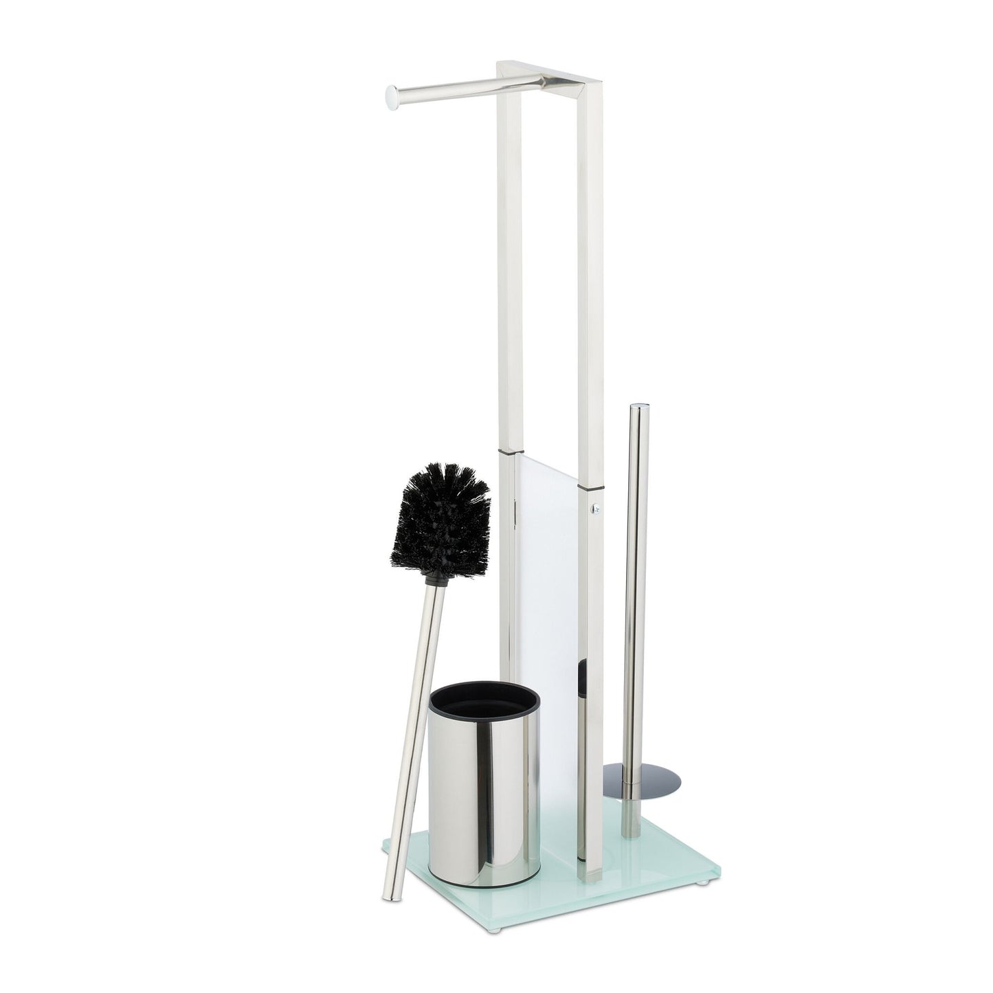 Freestanding WC set in steel & glass