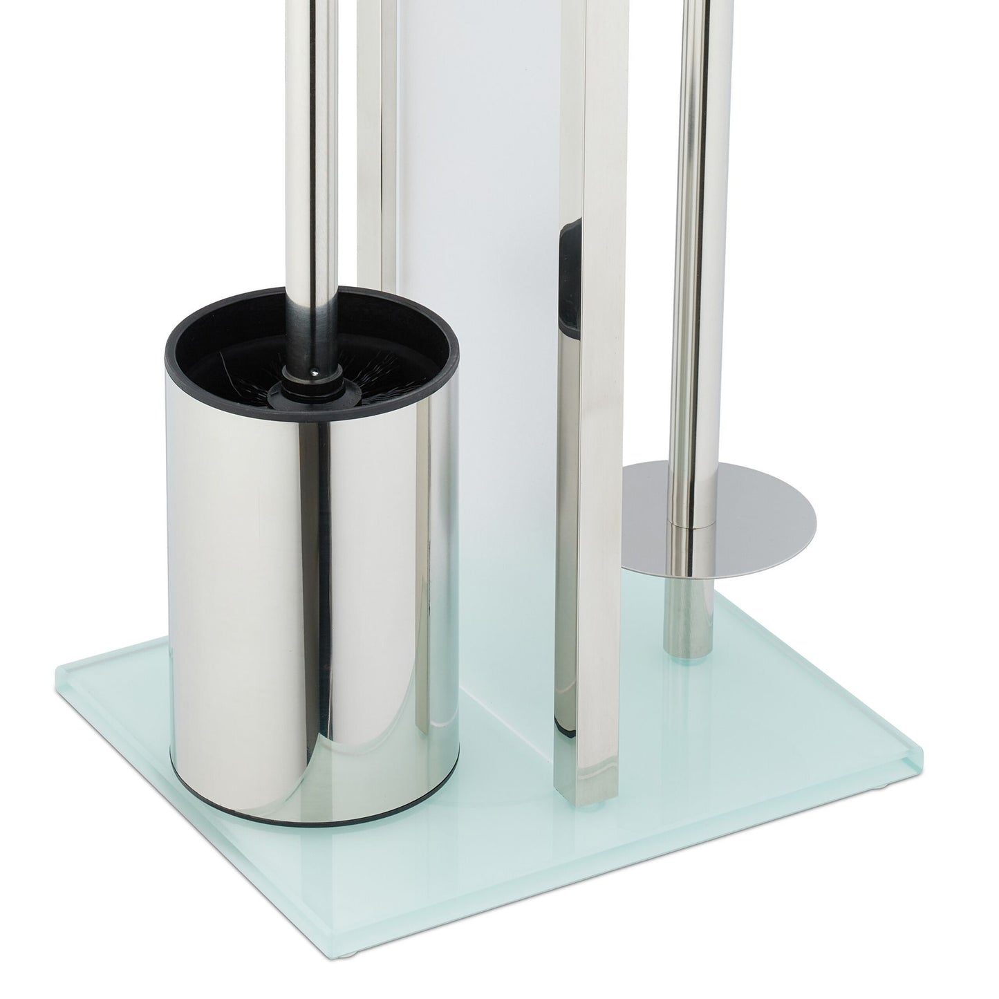 Freestanding WC set in steel & glass