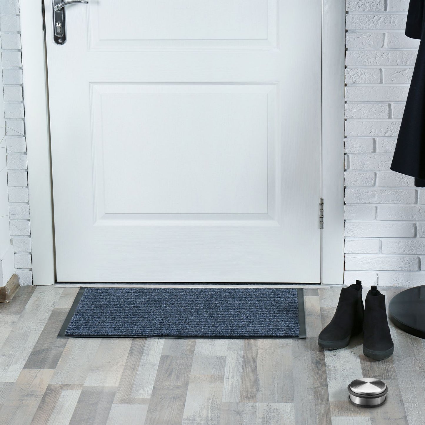 Freestanding stainless steel door stop