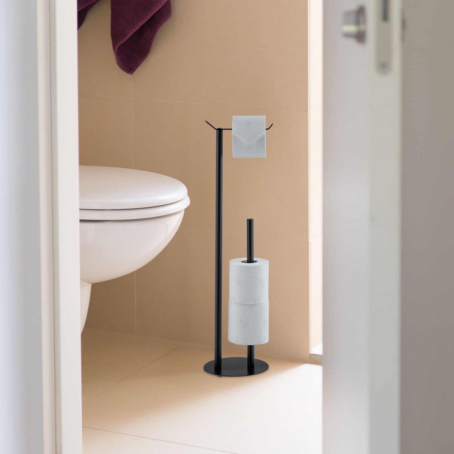 Freestanding toilet paper holder