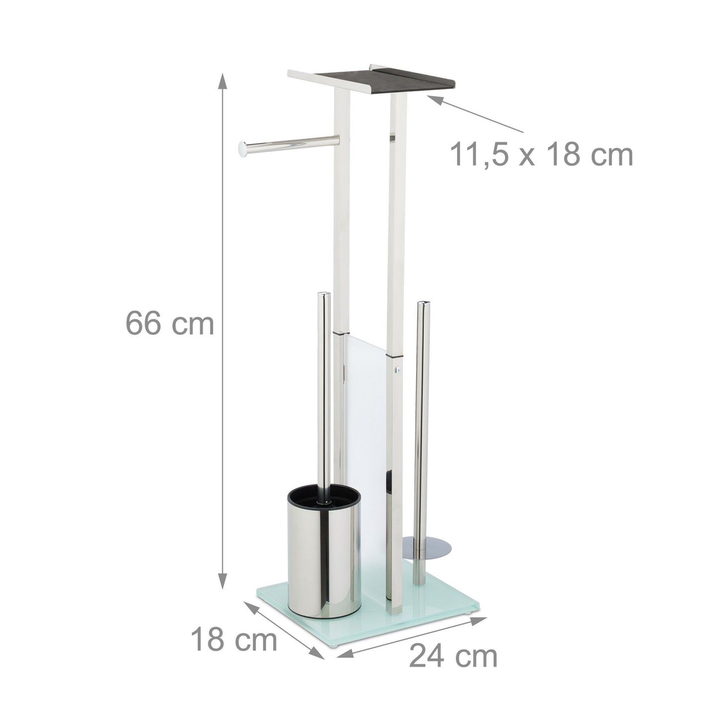 Freestanding toilet seat with shelf