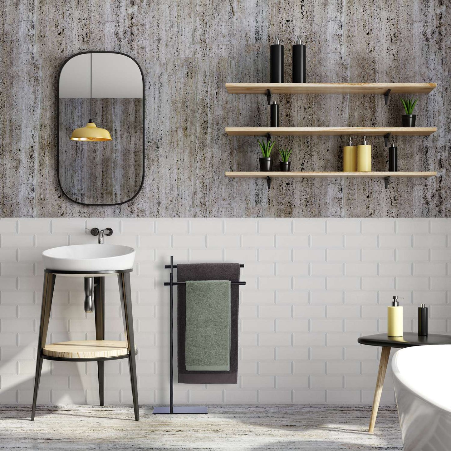 Freestanding towel rack