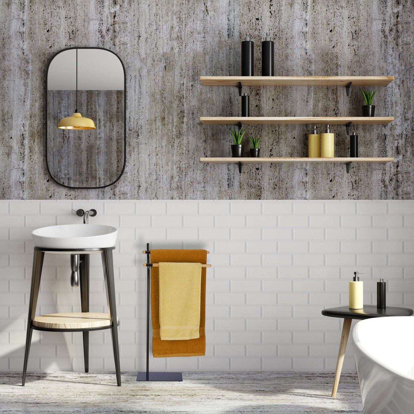 Freestanding towel rack