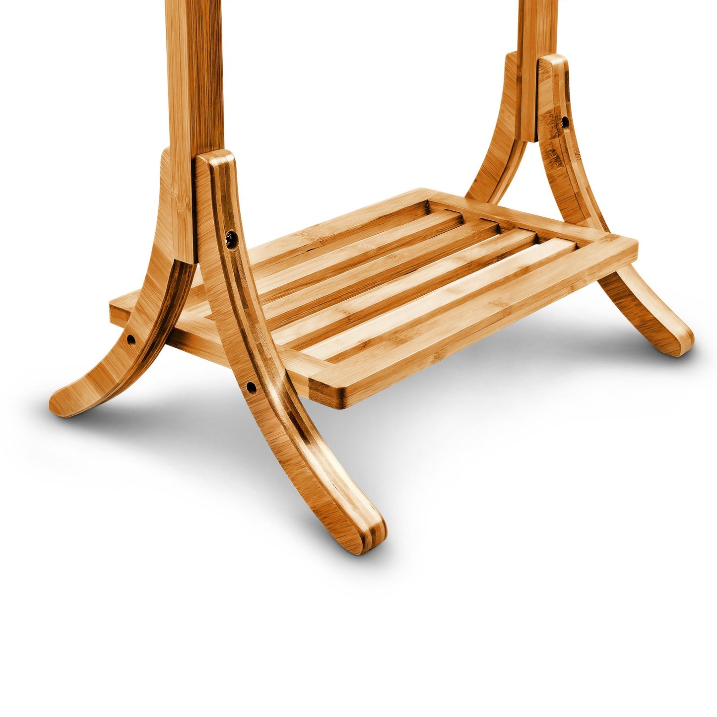 Freestanding towel rack in bamboo