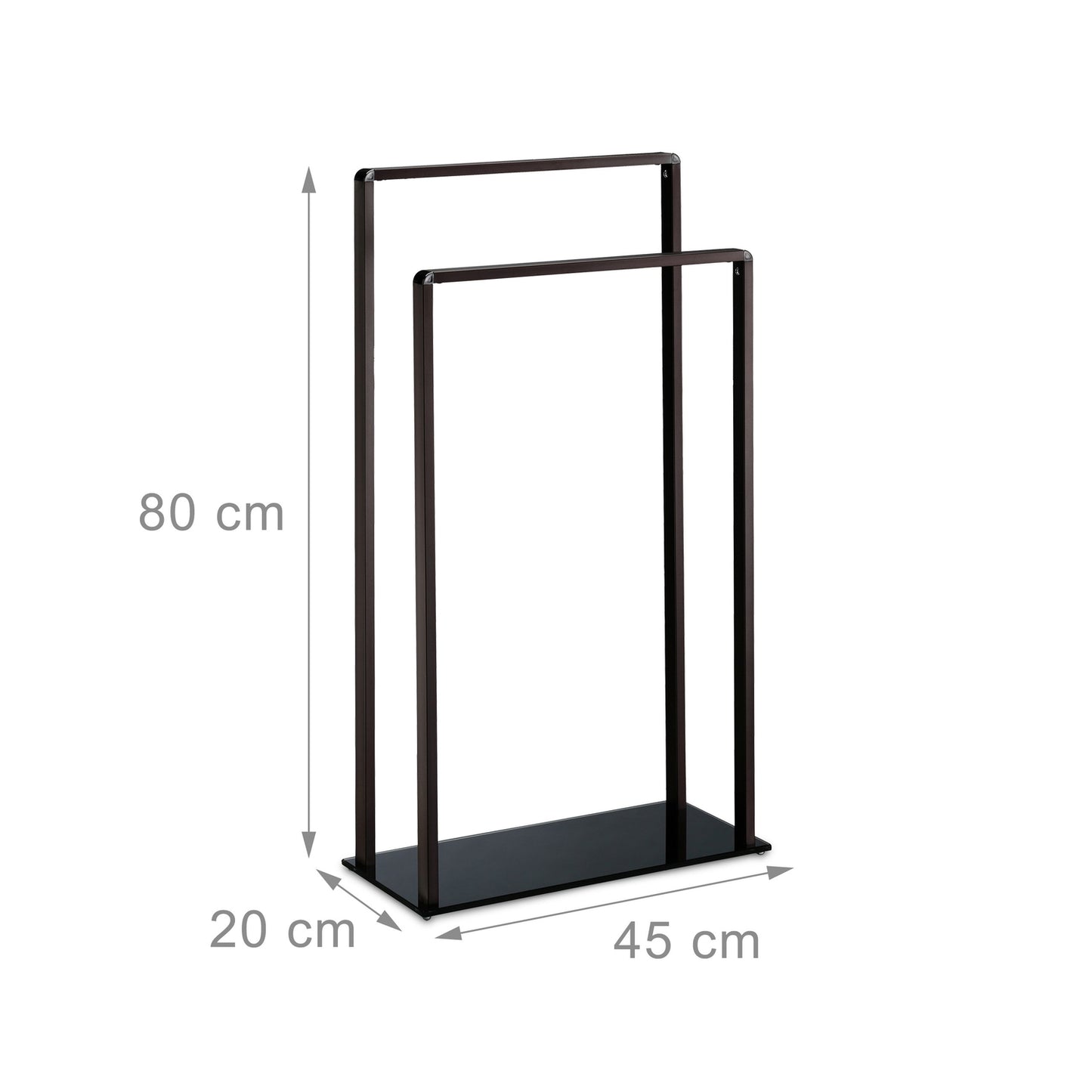 Freestanding towel rail 2 bars