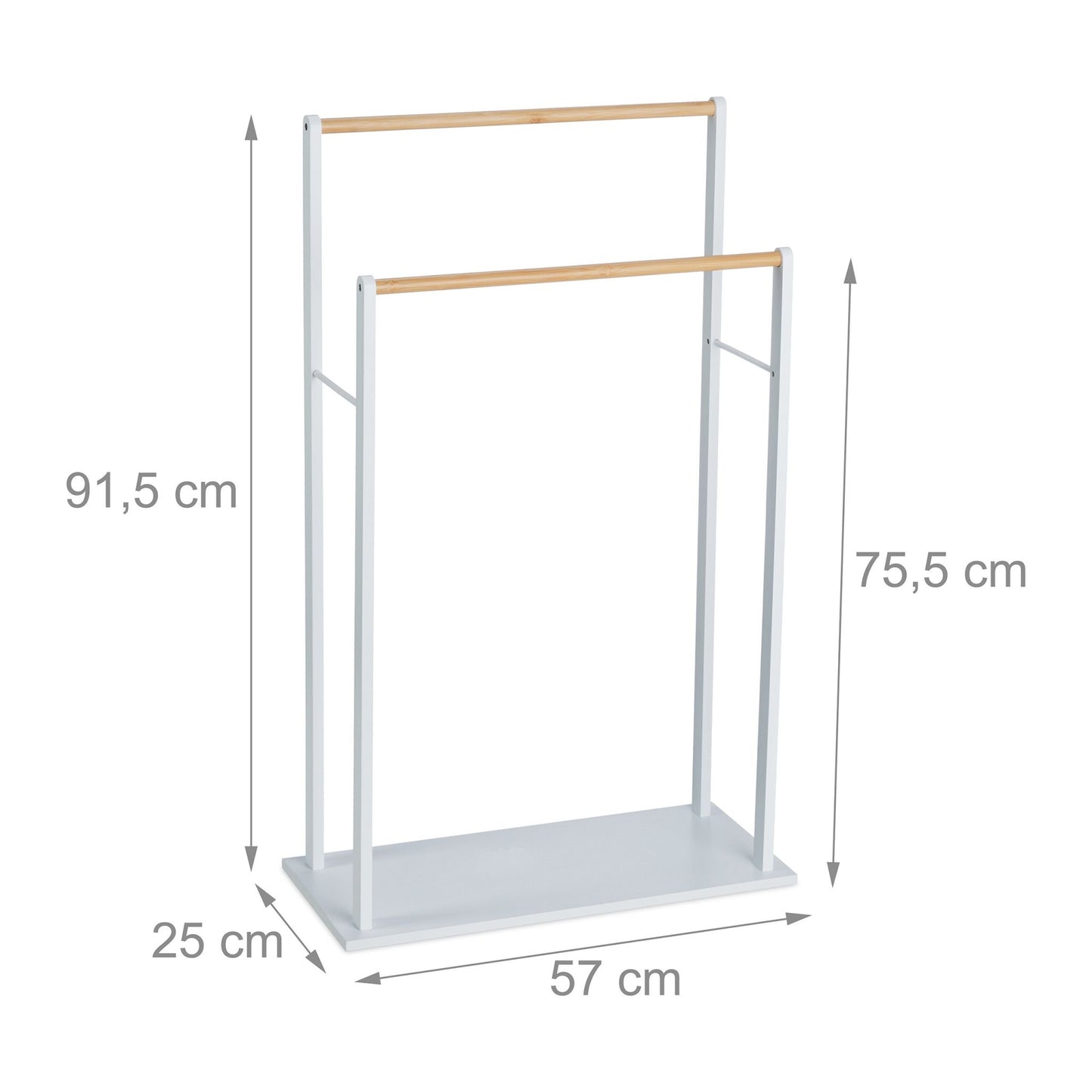 Freestanding towel rail white