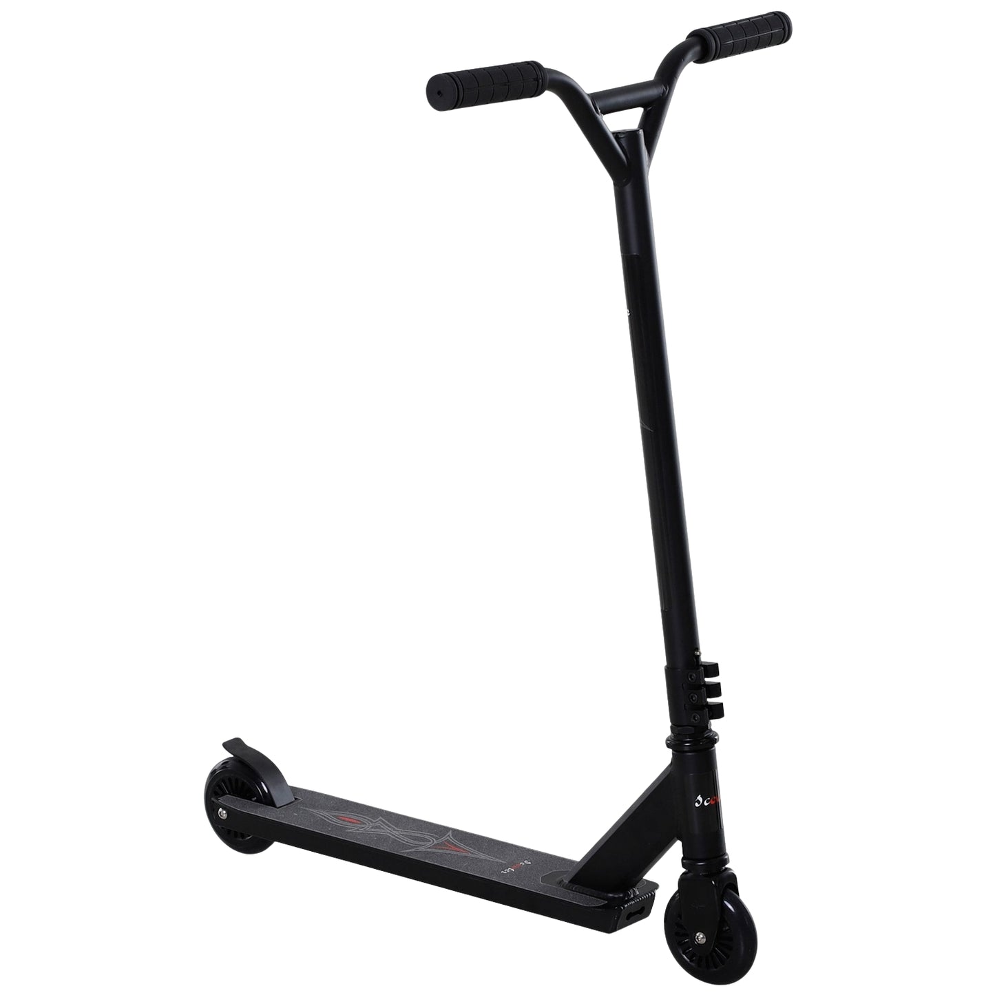Freestyle stunt scooter with 100 mm PU wheels, black