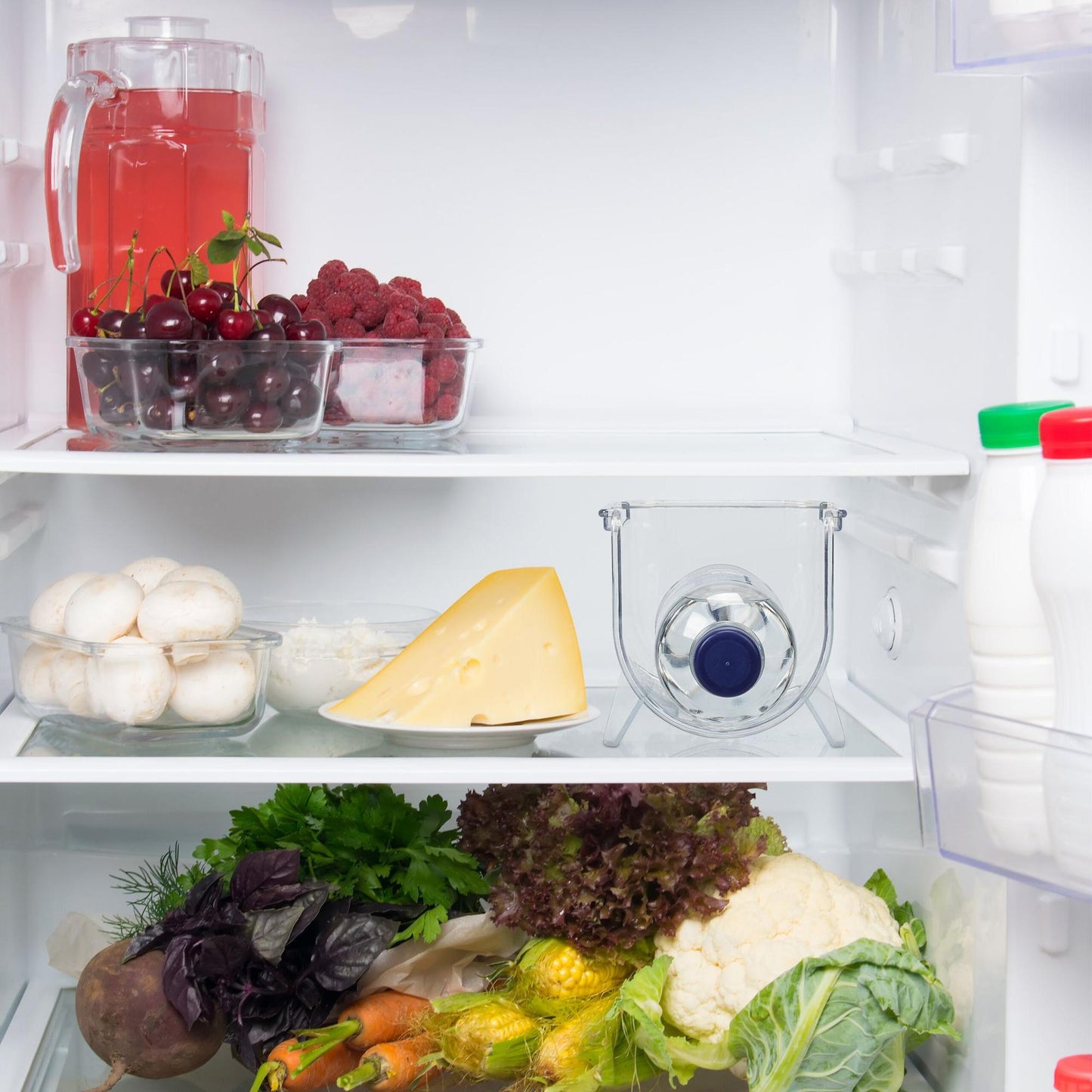Fridge Bottle Organizer Set – Transparent, Stackable, Space-Saving