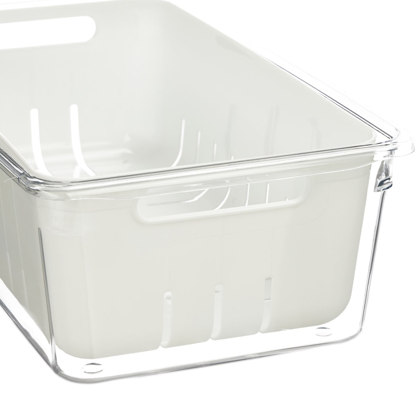 Fridge Storage Containers with Drainage Basket, Set of 4