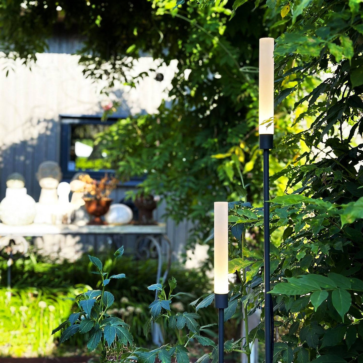 Frost Candle pillar 126 + 91 cm 2-pack Grey