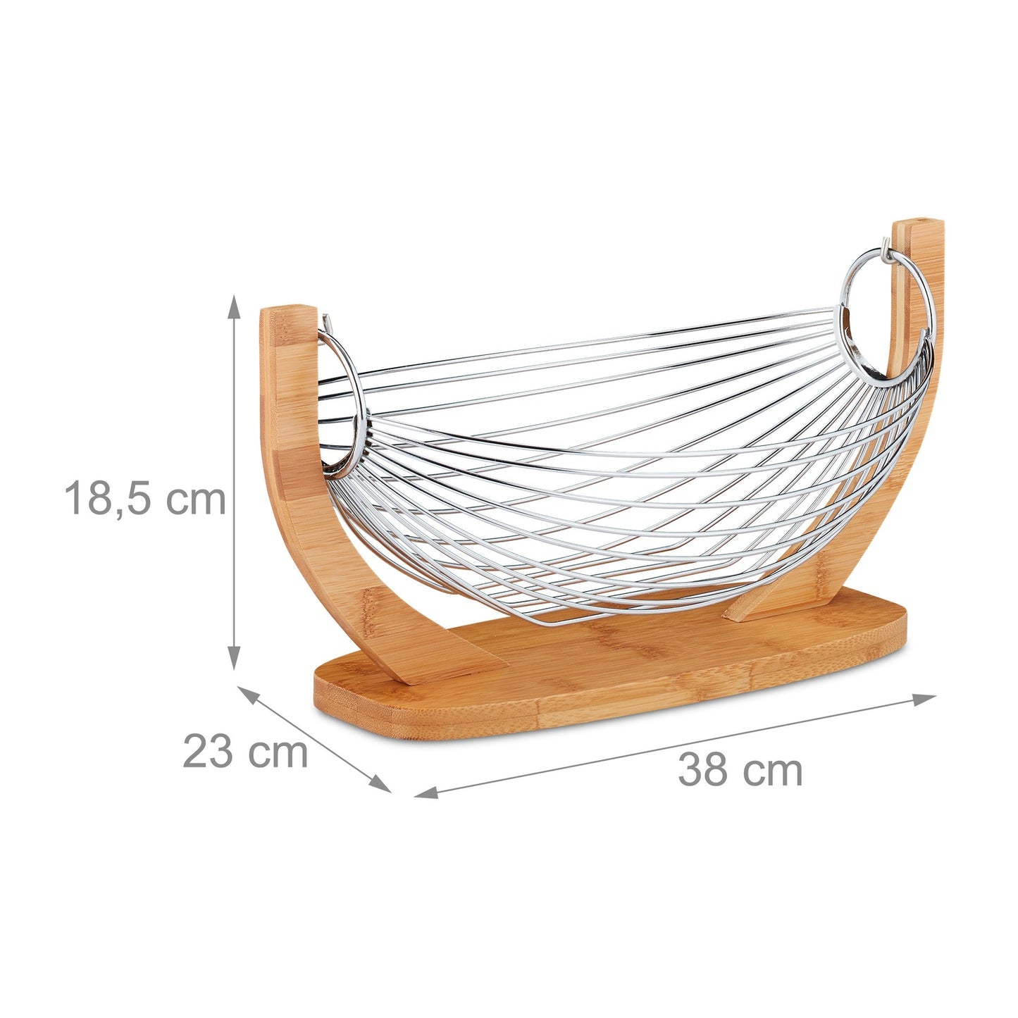 Fruit Basket Bamboo Stainless Steel