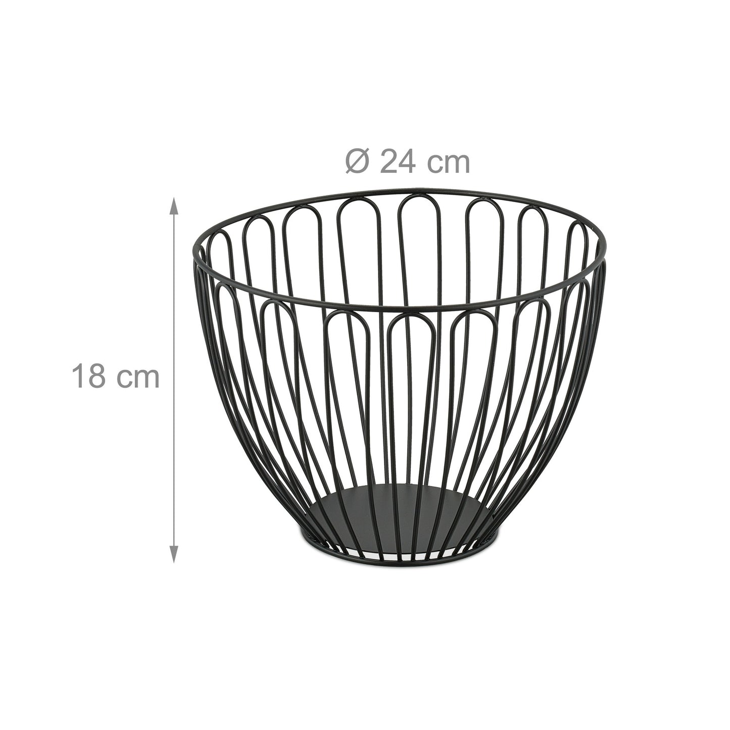 Fruit bowl in black metal